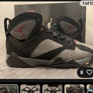 Jordan 7 Retro Bordeaux 2011 GS Size 5.5 Black Light Graphite Youth